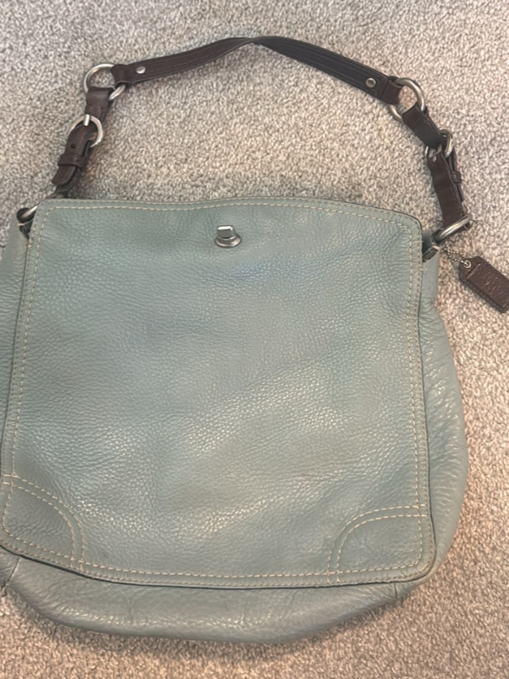 Coach Ergo Sage Green Pebbled Leather Hobo Bag